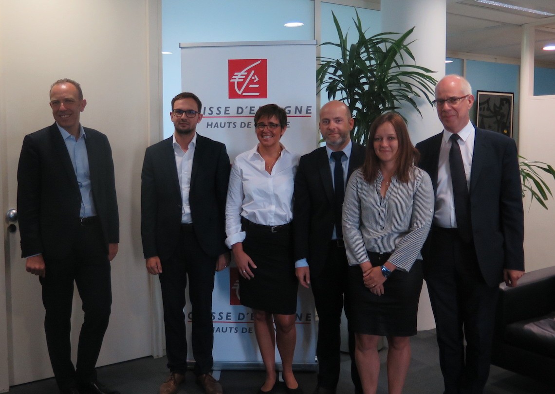 L'équipe de la Banque de l'Orme et à gauche Laurent Roubin, président du directoire de la Caisse d'Epargne Hauts de France